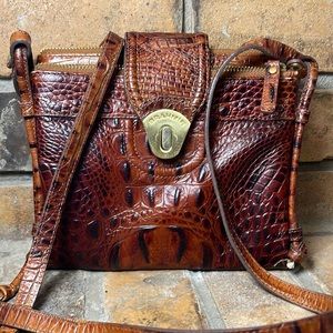 Brahmin Croc Leather Crossbody Bag